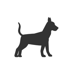 Dog silhouette isolated on white background. Animal concept logo. Vector stock	