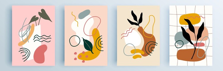 Modern abstract covers set, minimal covers design. Colorful geometric background, vector illustration.