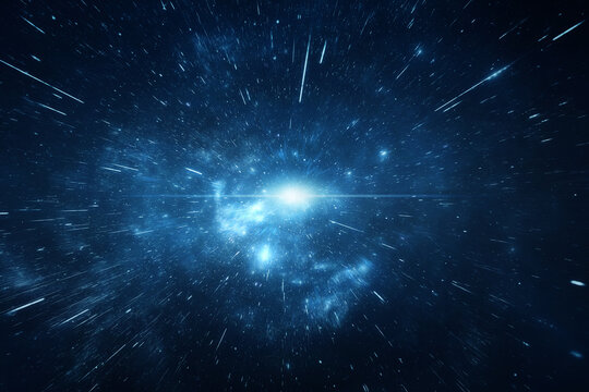 Fototapeta Star explosion in a galaxy of an unknown universe