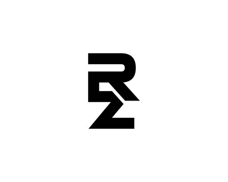 RZ ZR Letter logo design vector template