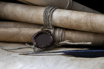 Medieval old scrolls.