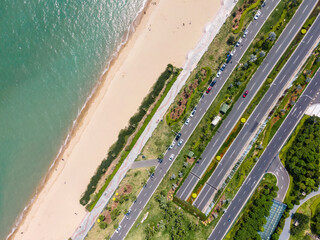 Aerial photography overpasses in modern Chinese cities