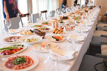 festive table with food