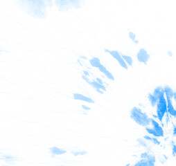  Blue Printed Tie. Dyed Stripe Fun Designs.