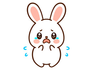 涙目のうさぎのイラスト素材