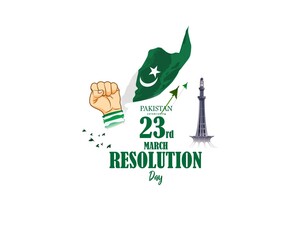 Vector illustration concept of Pakistan National day greeting, 23 March, flag, patriotic poster, banner