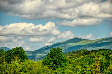 mountains and clouds