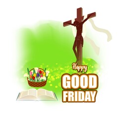 vector illustration for happy Good Friday on abstract background