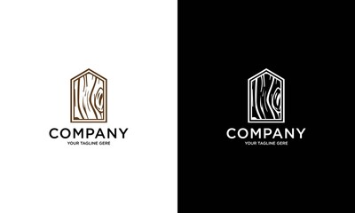 wood grain logo design concept