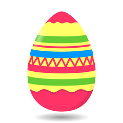 Vector Easter colored egg on isolated white background. Easter illustration.