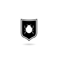 Shield antivirus computer icon with shadow