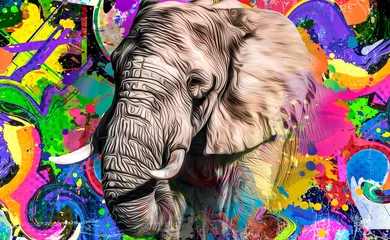 Poster elephant in the zoo © reznik_val