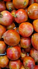 pomegranate in red color in market