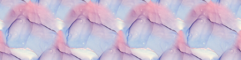 Alcohol ink seamless banner. Brush strokes of