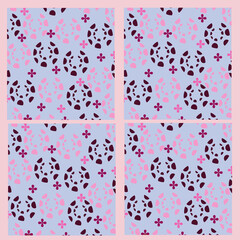 Abstract irregular shapes on a pink background