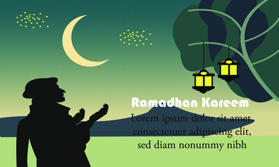 background ramadan kareem people praying silhouettes
