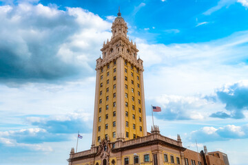 Colonial building which is known as the 'Freedom Tower' in Miami, Florida, USA