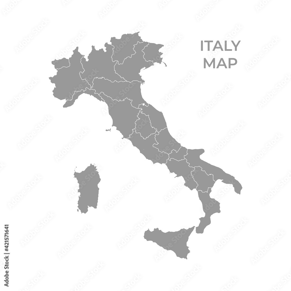 Wall mural map of italy with regions vector illustration eps 10