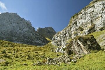 View on beautifil nature of Swiss Alps