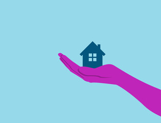 mano, palmo, casa, immobiliare,  casetta