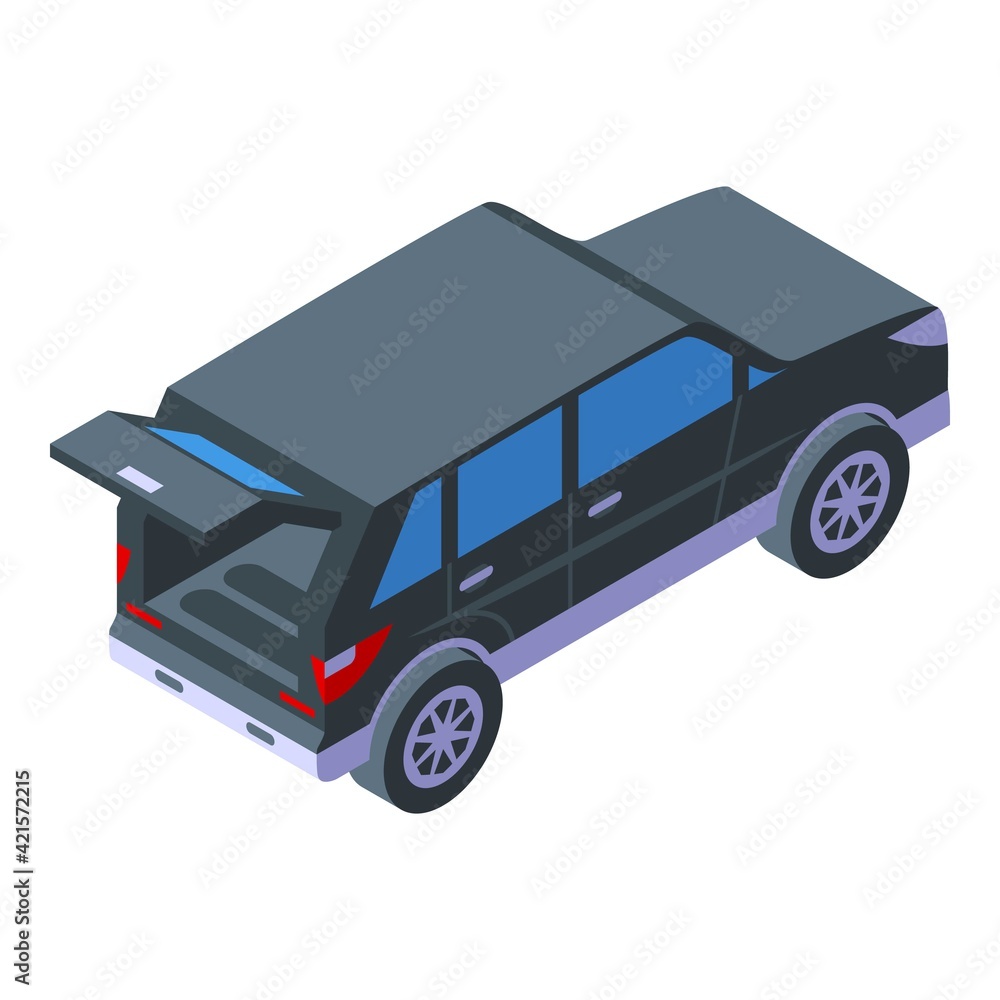 Poster empty trunk car icon. isometric of empty trunk car vector icon for web design isolated on white back