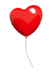 Fototapeta na wymiar Red heart-balloon, isolated on white . Rendering in 3d Max