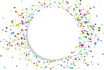 Circular frame with confetti  border and copy space for your text, vector background