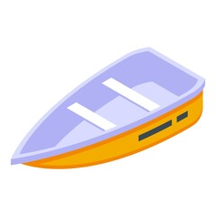 Wood rescue boat icon. Isometric of Wood rescue boat vector icon for web design isolated on white background