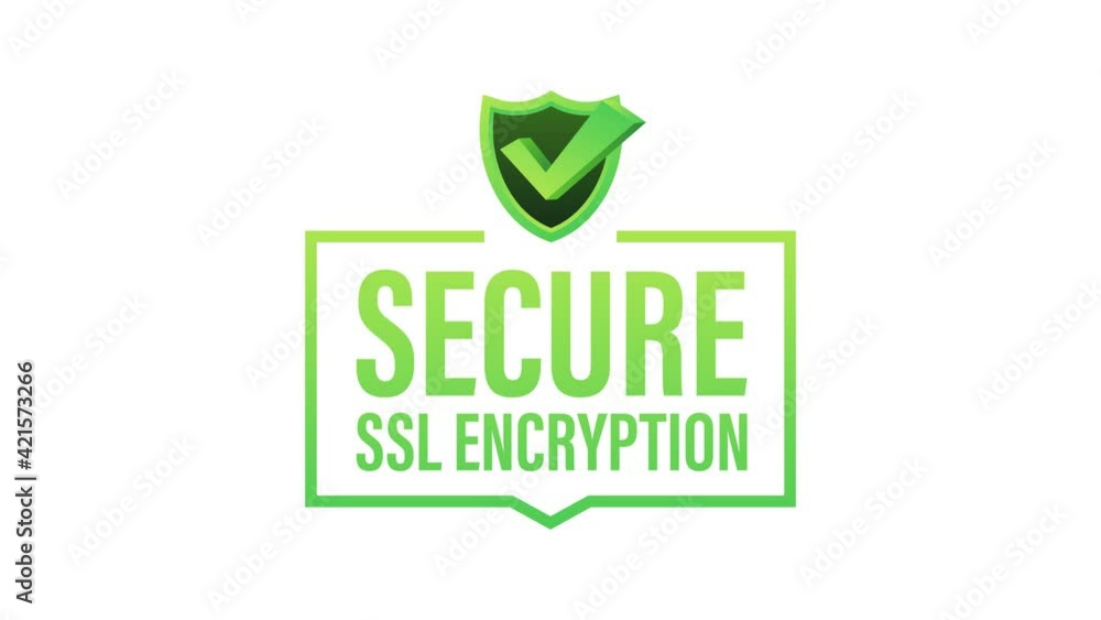 Poster secure connection icon isolated on white background, flat style secured ssl shield symbols. motion g