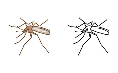 害虫 単体 アカイエカ イラスト