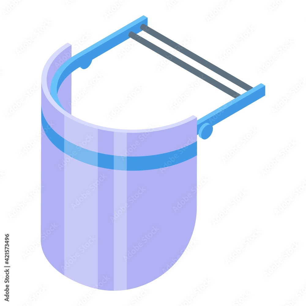 Poster corona face shield icon. isometric of corona face shield vector icon for web design isolated on whit