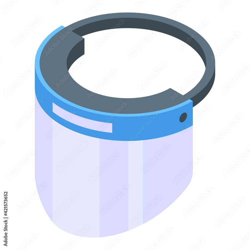 Poster protector face shield icon. isometric of protector face shield vector icon for web design isolated o