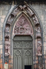 Gothic Church of Saint George (Eglise Saint-Georges de Selestat, from 1230). Originally dedicated to Blessed Virgin Mary, church named after Saint George since 1500. Selestat, Alsace, France.