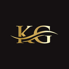 KG Letter Linked Logo for business and company identity. Initial Letter KG Logo Vector Template. - obrazy, fototapety, plakaty