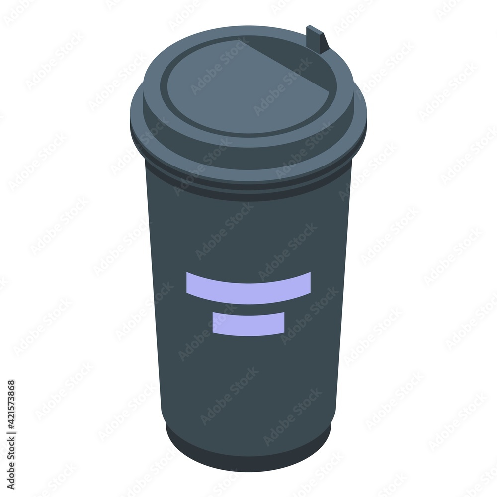 Poster to go latte cup icon. isometric of to go latte cup vector icon for web design isolated on white back