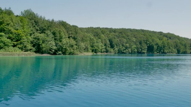 Outstanding Boat View On Plitvice Lakes, Croatia National Park