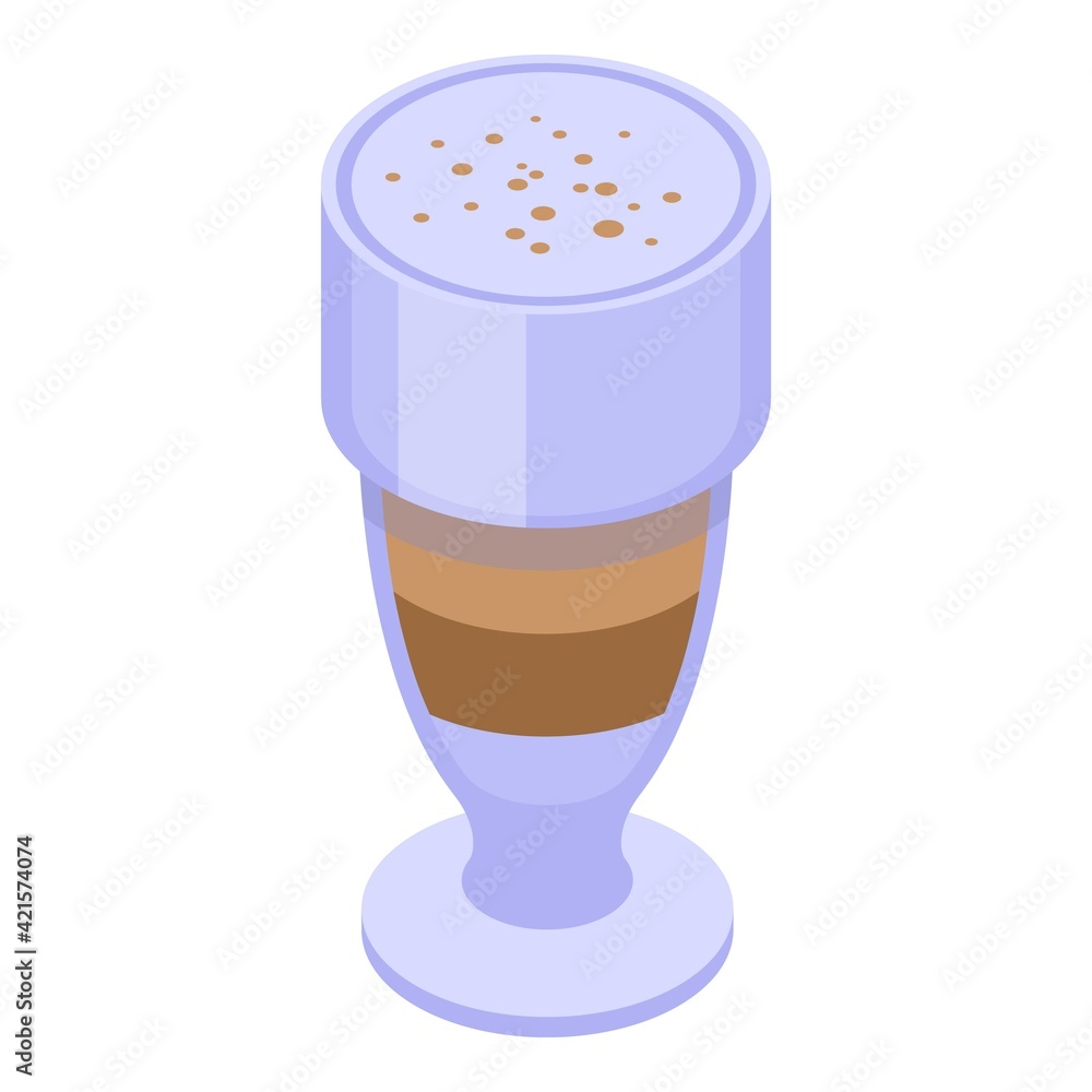 Poster latte aromatic icon. isometric of latte aromatic vector icon for web design isolated on white backgr