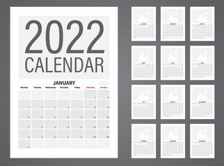 2022 vector calendar