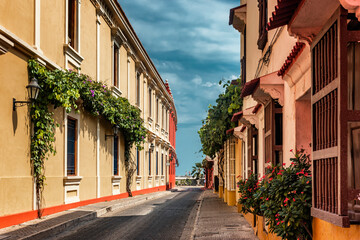 street in the old town cartagena de indias