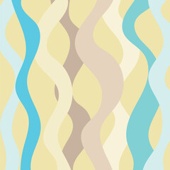 Background with waves of the sea, template for splash. Blue, brown and yellow are trendy pastel shades for summer designs.