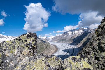 Aletsch Gletscher, Kanton Wallis, Berner Alpen, Schweiz 