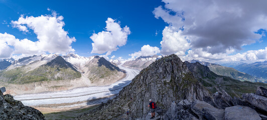 Aletsch Gletscher, Kanton Wallis, Berner Alpen, Schweiz 