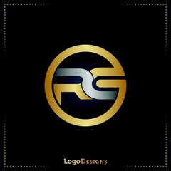 RG letter logo design vector