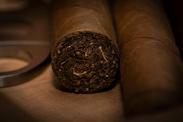 cigar on a wooden background