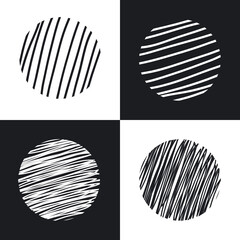 decorative scrible circles hand drawn vector design elements