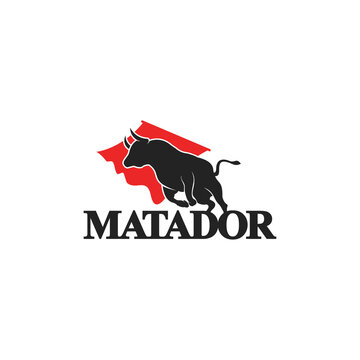 bull matador logo design vector illustration