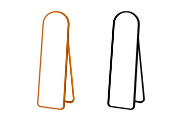 Floor wooden frames mirrors shapes set . Vector illustration.