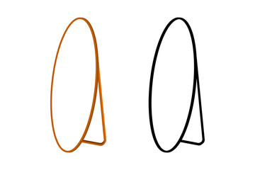 Floor wooden frames mirrors shapes set . Vector illustration.