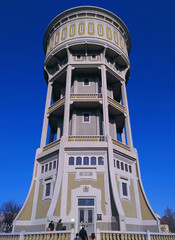 Fototapeta na wymiar Viztorony water tower square in Szeged, Hungary, Europe