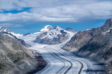 Aletsch Gletscher, Kanton Wallis, Berner Alpen, Schweiz 